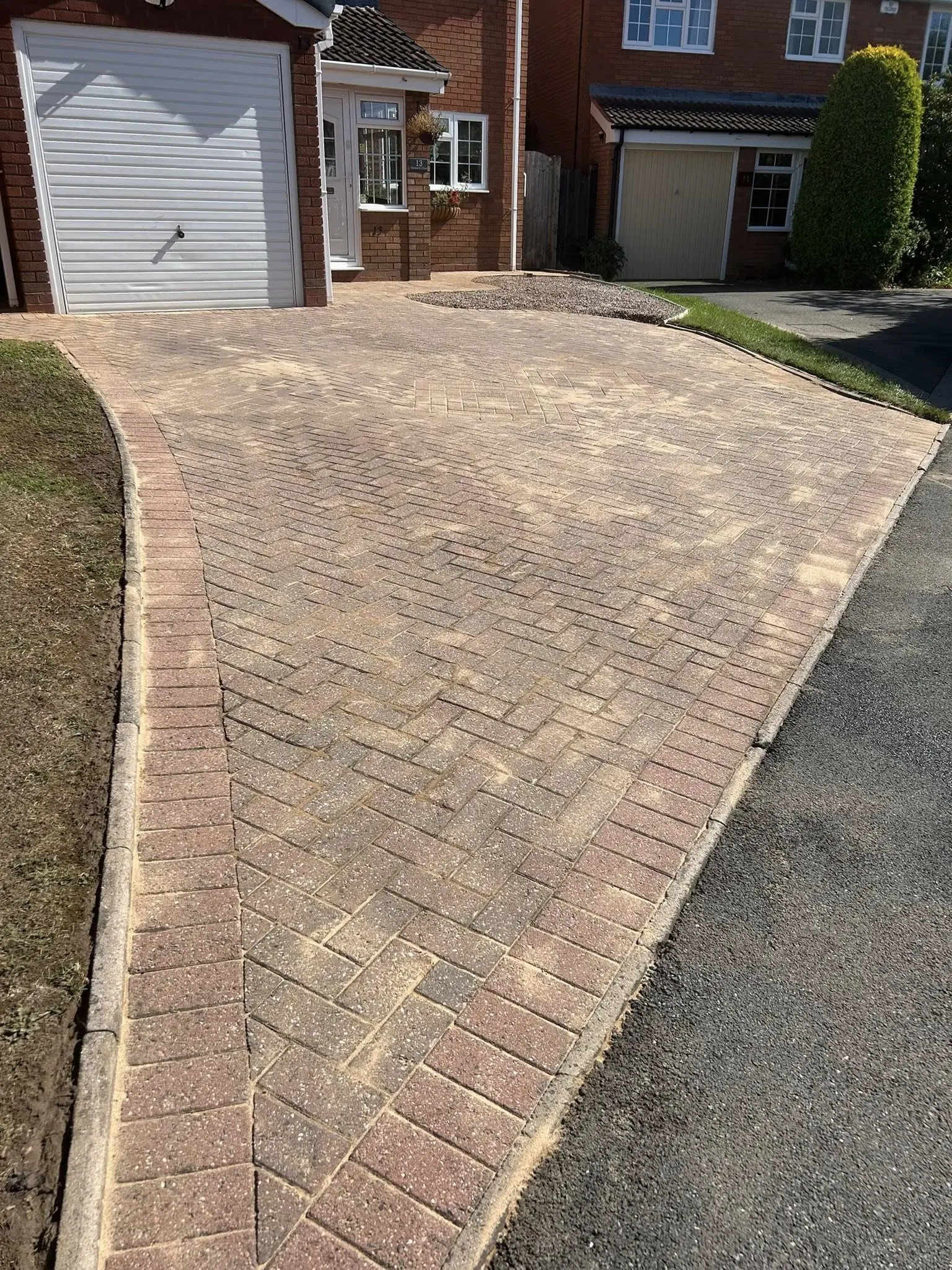 Resanded block driveway
