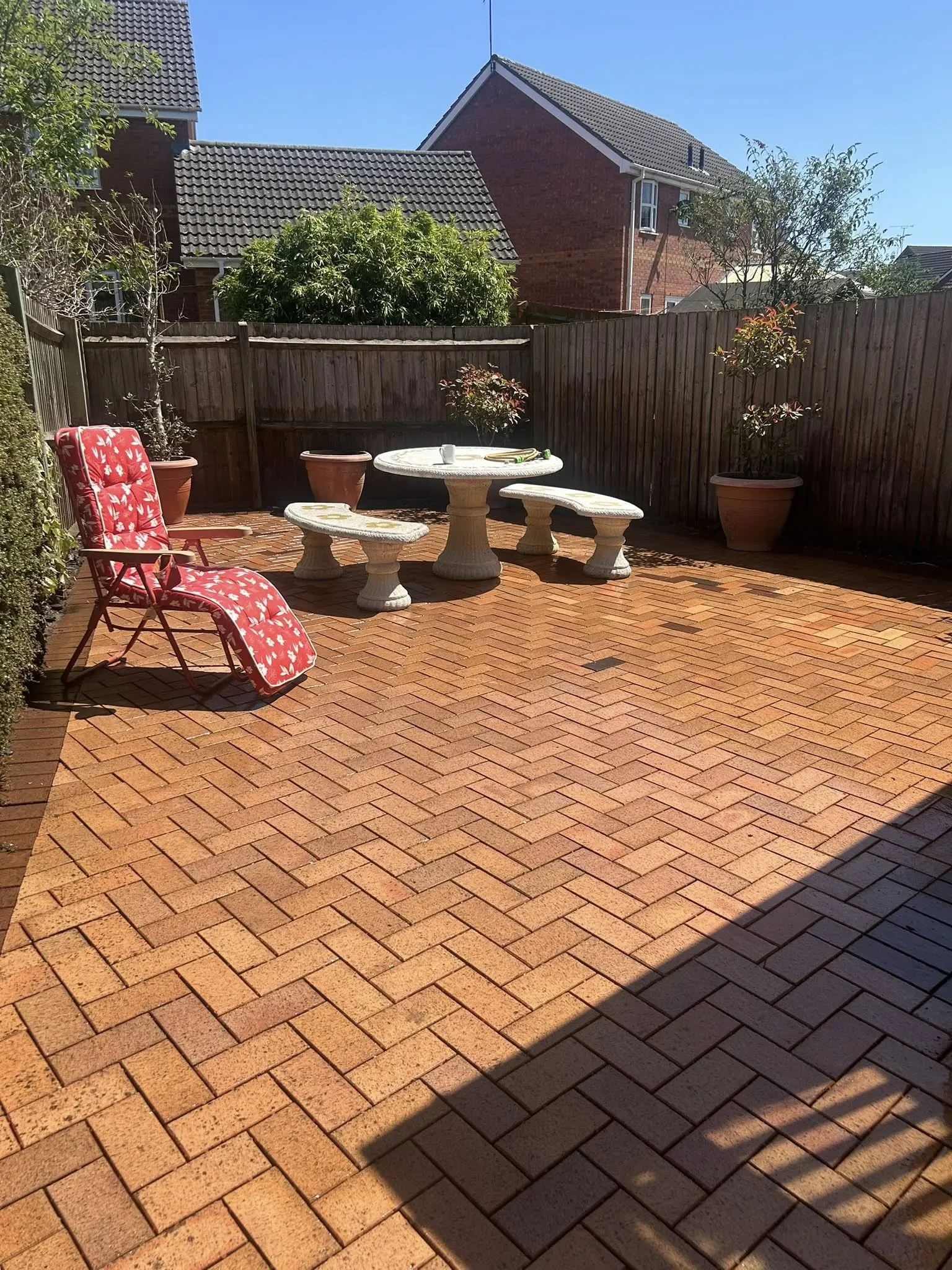 Cleaned block patio