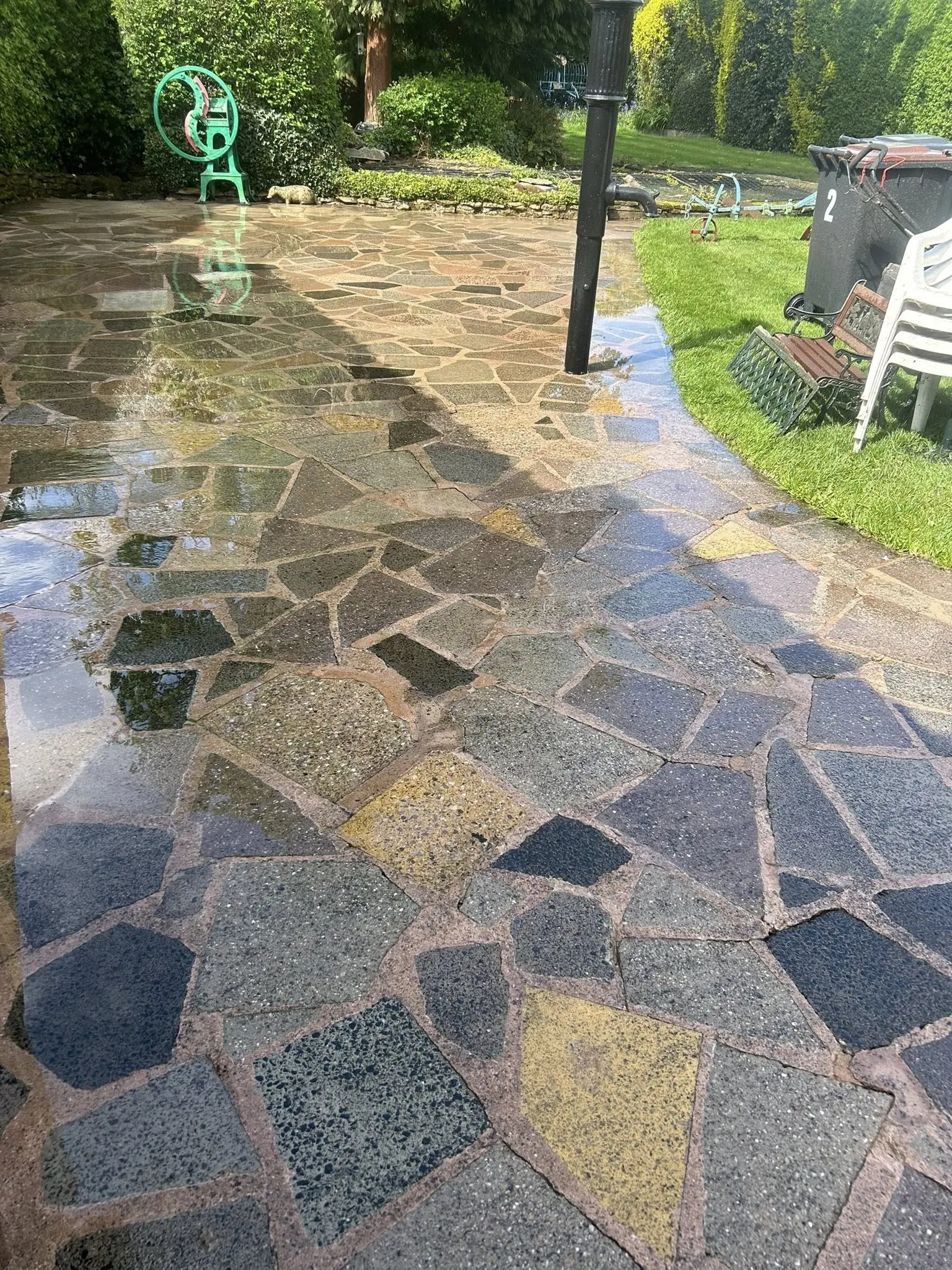 Freshly cleaned patio