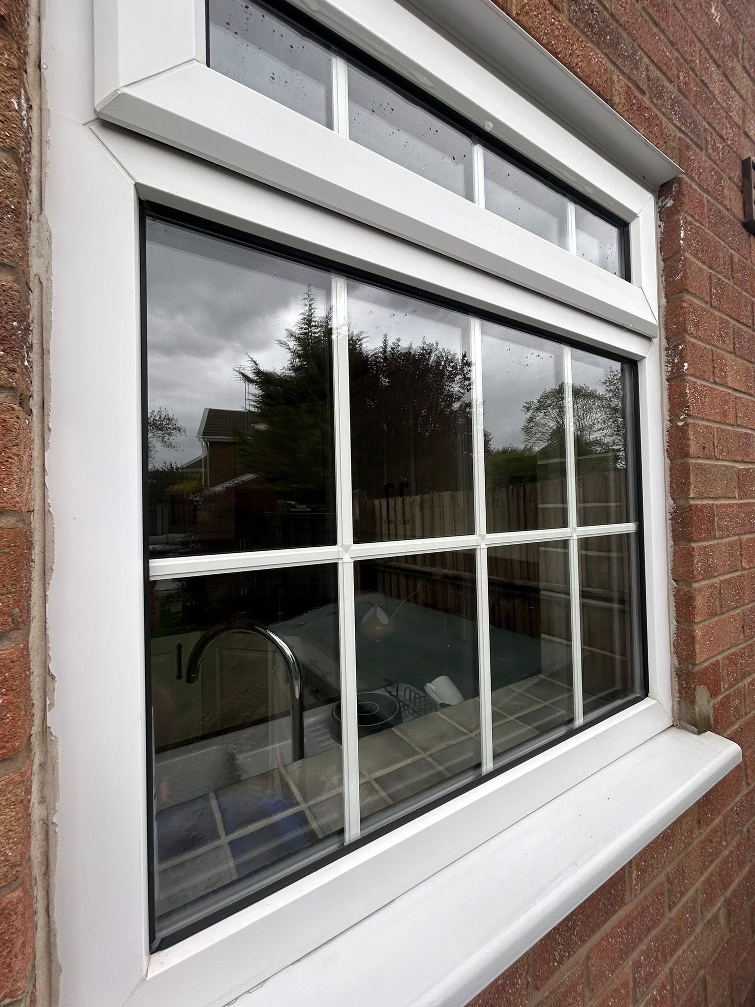 Freshly cleaned Georgian-style window